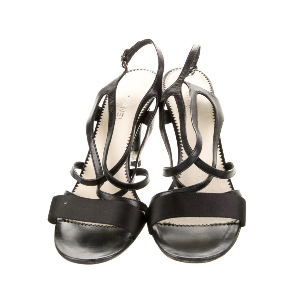 Chanel Elegant Black Strappy Heels - Picture 2 of 5